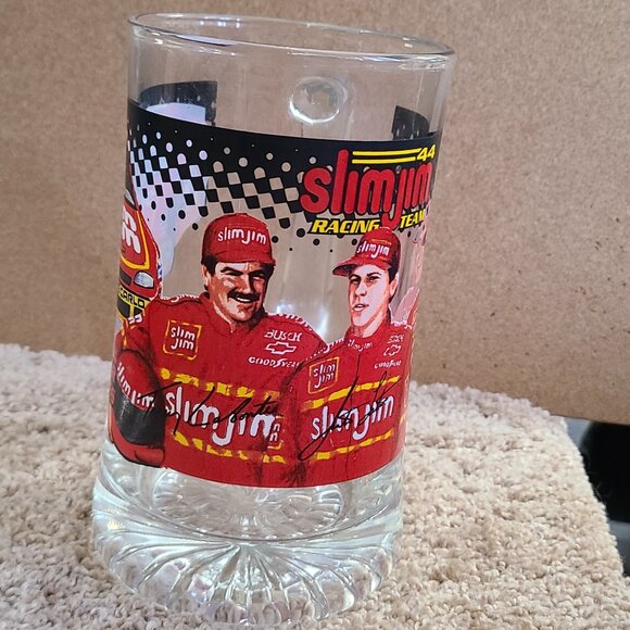 1999 Nascar Busch Series SLIM JIM Racing Team #44 Beer Glass Terry Bobby Labonte - Picture 5 of 8